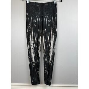 Black Milk Leggings Medium – Biomechanical Sci-Fi Print – Made in Australia
